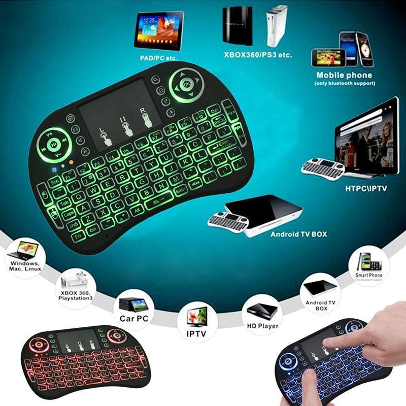 Rechargeable 2.4GHz Backlit Wireless Keyboard Touchpad Fly